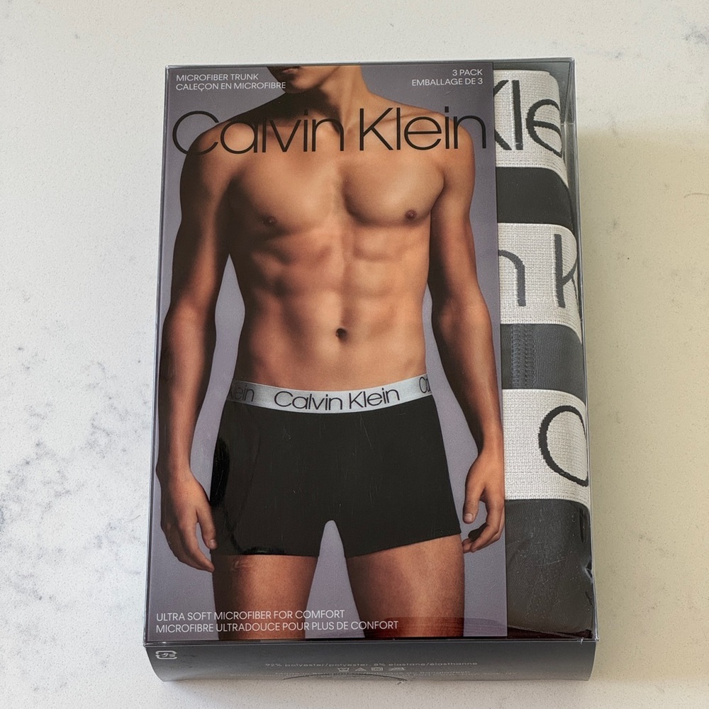 Calvin Klein Men's Microfiber Trunks - 3 Pack